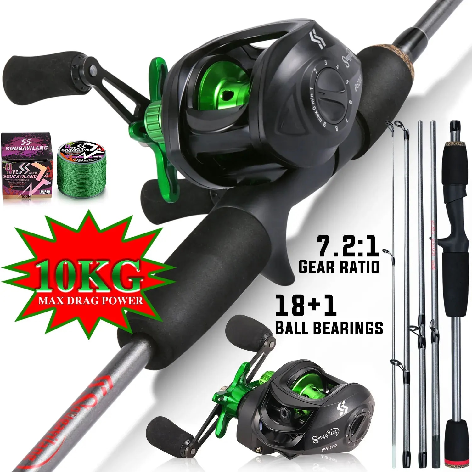 Sougayilang Fishing Rod Combo  - đánh giá và giá Conventional Reel